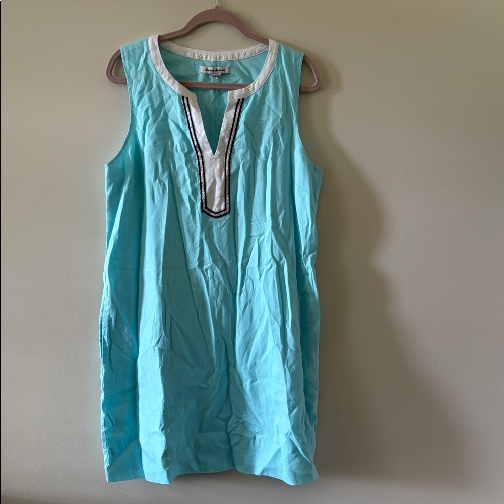 Tommy Bahama Two Palms Shift Dress 100 % Linen SZ Large - Picture 2 of 6